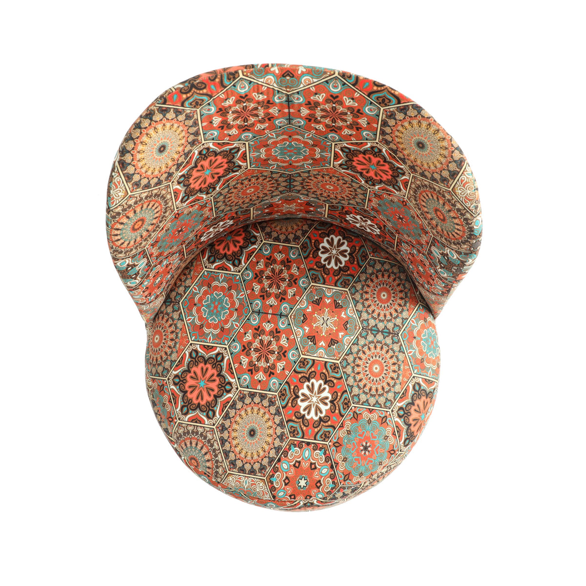 NACIA Velvet Printed Ottoman Chair | Dressing Table Chair for Bedroom Makeup Room Decor | Modern Upholstered Ottoman with Wooden Legs for Living Room & Home (18x18x32 Inches)