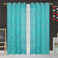 NACIA Heavy Polyester Net Semi Sheer Curtains for Door | Floral Design Grommet Curtains | Semi Transparent Window Drapes for Living Room Bedroom Home Décor