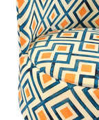 NACIA Velvet Printed Ottoman Chair | Dressing Table Chair for Bedroom Makeup Room Decor | Modern Upholstered Ottoman with Wooden Legs for Living Room & Home (18x18x32 Inches)