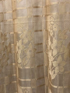 NACIA Heavy Polyester Net Semi Sheer Curtains for Door | Floral Design Grommet Curtains | Semi Transparent Window Drapes for Living Room Bedroom Home Décor