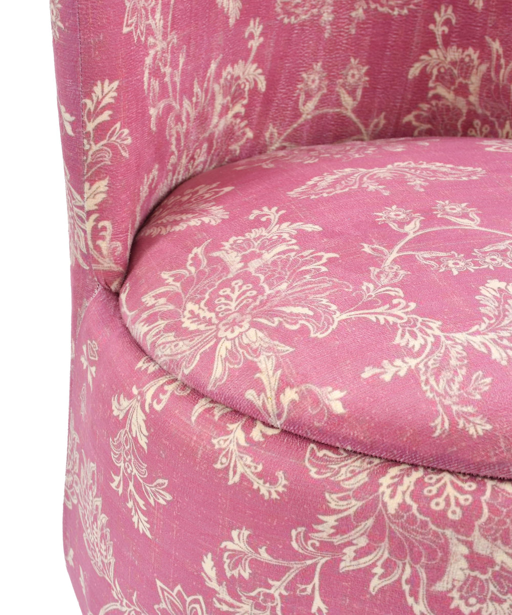 NACIA Velvet Printed Ottoman Chair | Dressing Table Chair for Bedroom Makeup Room Decor | Modern Upholstered Ottoman with Wooden Legs for Living Room & Home (18x18x32 Inches)