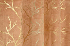 NACIA Golden Foil Print Velvet Curtains for Long Window, Door and Log Door | Decorative Eyelet Room Darkening Drapes with Metallic Tree Branch Design for Living Room and Home Décor, Pack of 1
