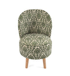 NACIA Velvet Printed Ottoman Chair | Dressing Table Chair for Bedroom Makeup Room Decor | Modern Upholstered Ottoman with Wooden Legs for Living Room & Home (18x18x32 Inches)