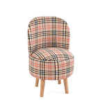 NACIA Velvet Printed Ottoman Chair | Dressing Table Chair for Bedroom Makeup Room Decor | Modern Upholstered Ottoman with Wooden Legs for Living Room & Home (18x18x32 Inches)