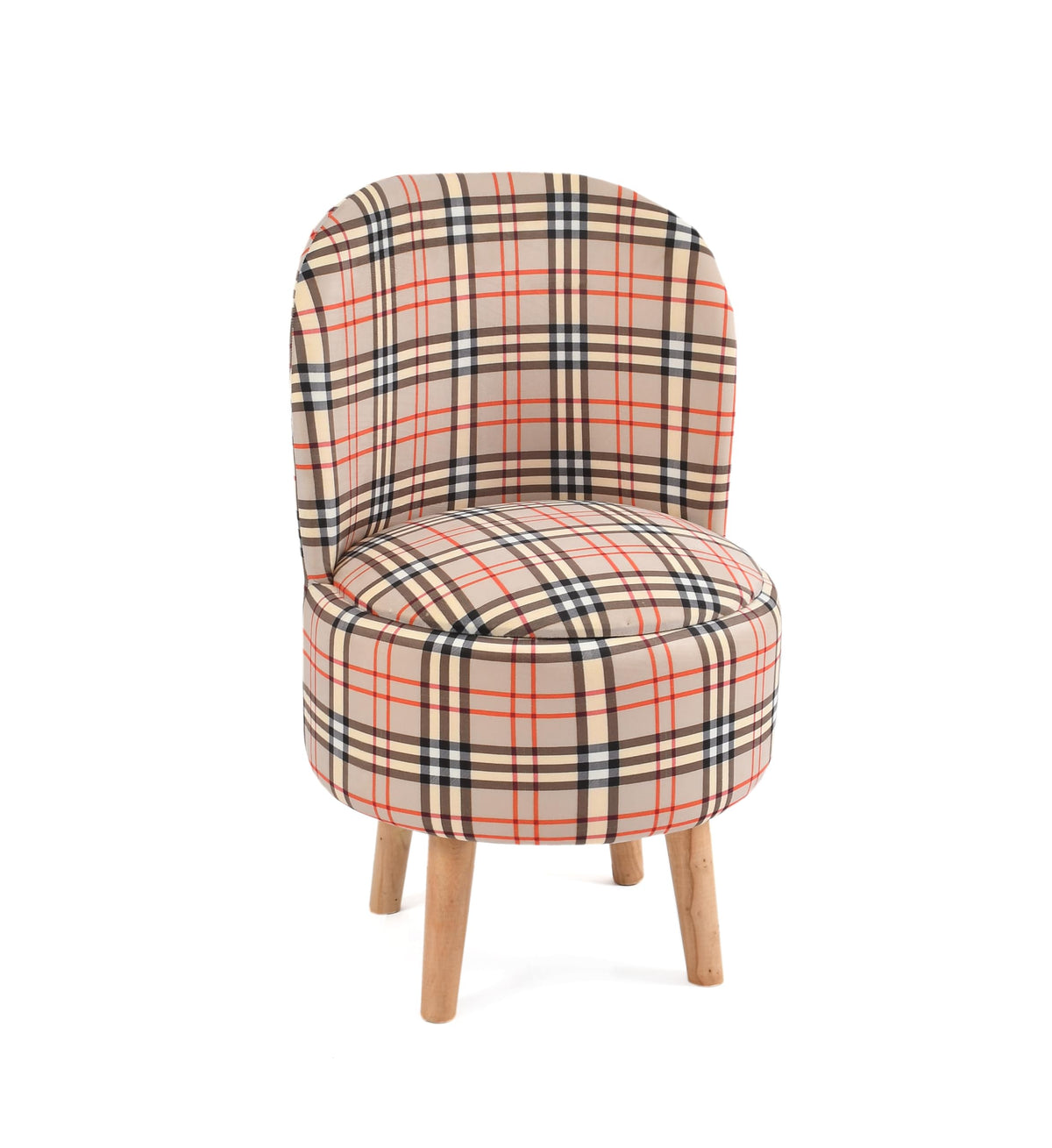 NACIA Velvet Printed Ottoman Chair | Dressing Table Chair for Bedroom Makeup Room Decor | Modern Upholstered Ottoman with Wooden Legs for Living Room & Home (18x18x32 Inches)
