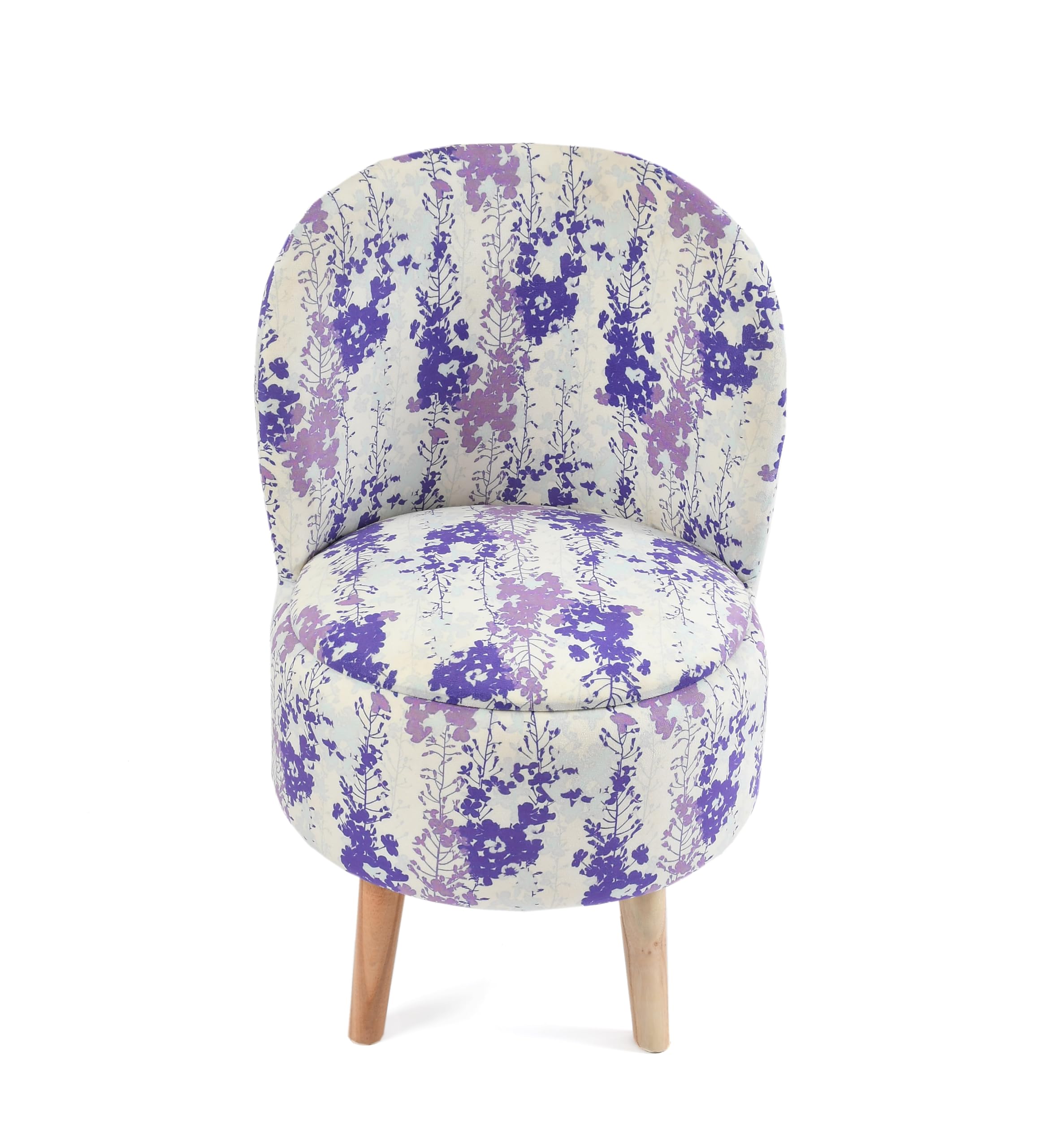 NACIA Velvet Printed Ottoman Chair with Stool Combo | Dressing Table Chair for Bedroom Makeup Room Decor | Modern Upholstered Ottoman with Wooden Legs for Living Room & Home