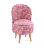 NACIA Velvet Printed Ottoman Chair | Dressing Table Chair for Bedroom Makeup Room Decor | Modern Upholstered Ottoman with Wooden Legs for Living Room & Home (18x18x32 Inches)