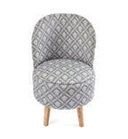 NACIA Velvet Printed Ottoman Chair with Stool Combo | Dressing Table Chair for Bedroom Makeup Room Decor | Modern Upholstered Ottoman with Wooden Legs for Living Room & Home