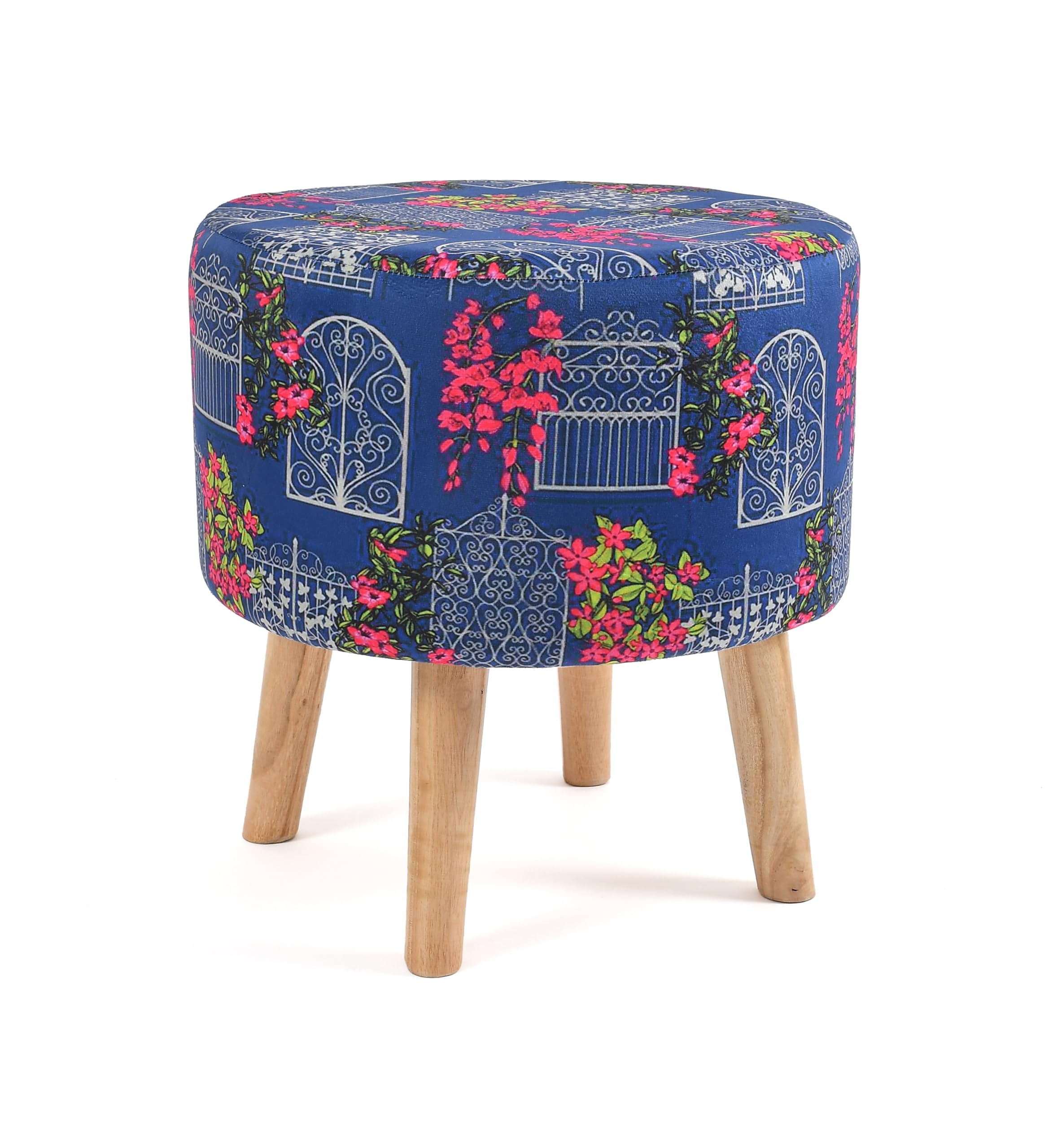 NACIA Elegant Ottoman Stool - Soft Cushioned Top for Seating & Footrest - Space-Saving, Stylish Design for Living Room, Bedroom & Office Spaces