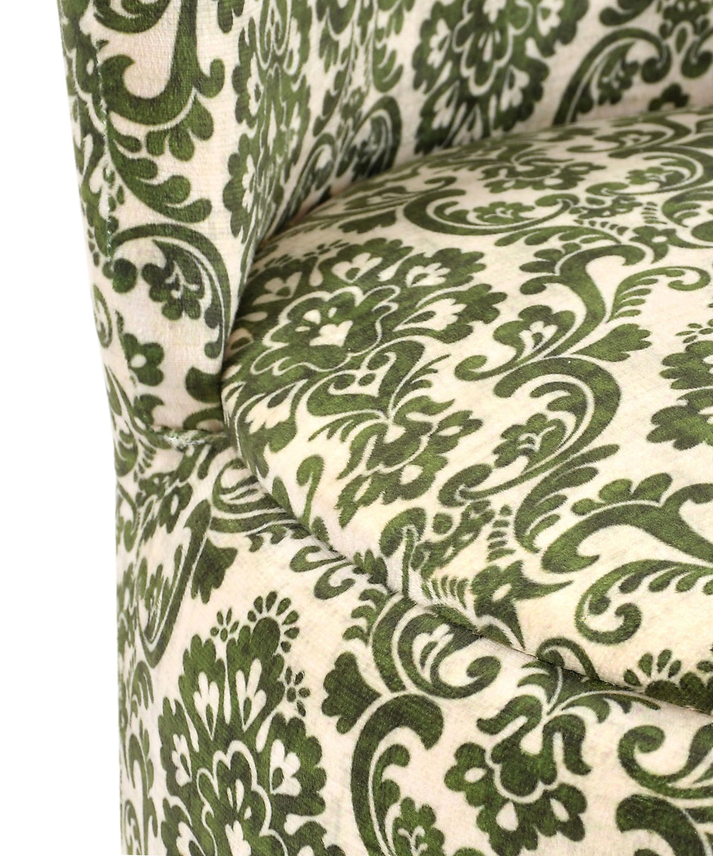 NACIA Velvet Printed Ottoman Chair | Dressing Table Chair for Bedroom Makeup Room Decor | Modern Upholstered Ottoman with Wooden Legs for Living Room & Home (18x18x32 Inches)