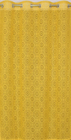 NACIA Heavy Polyester Net Semi Sheer Curtains for Door | Geometric Design Grommet Curtains | Semi Transparent Window Drapes for Living Room Bedroom Home Décor