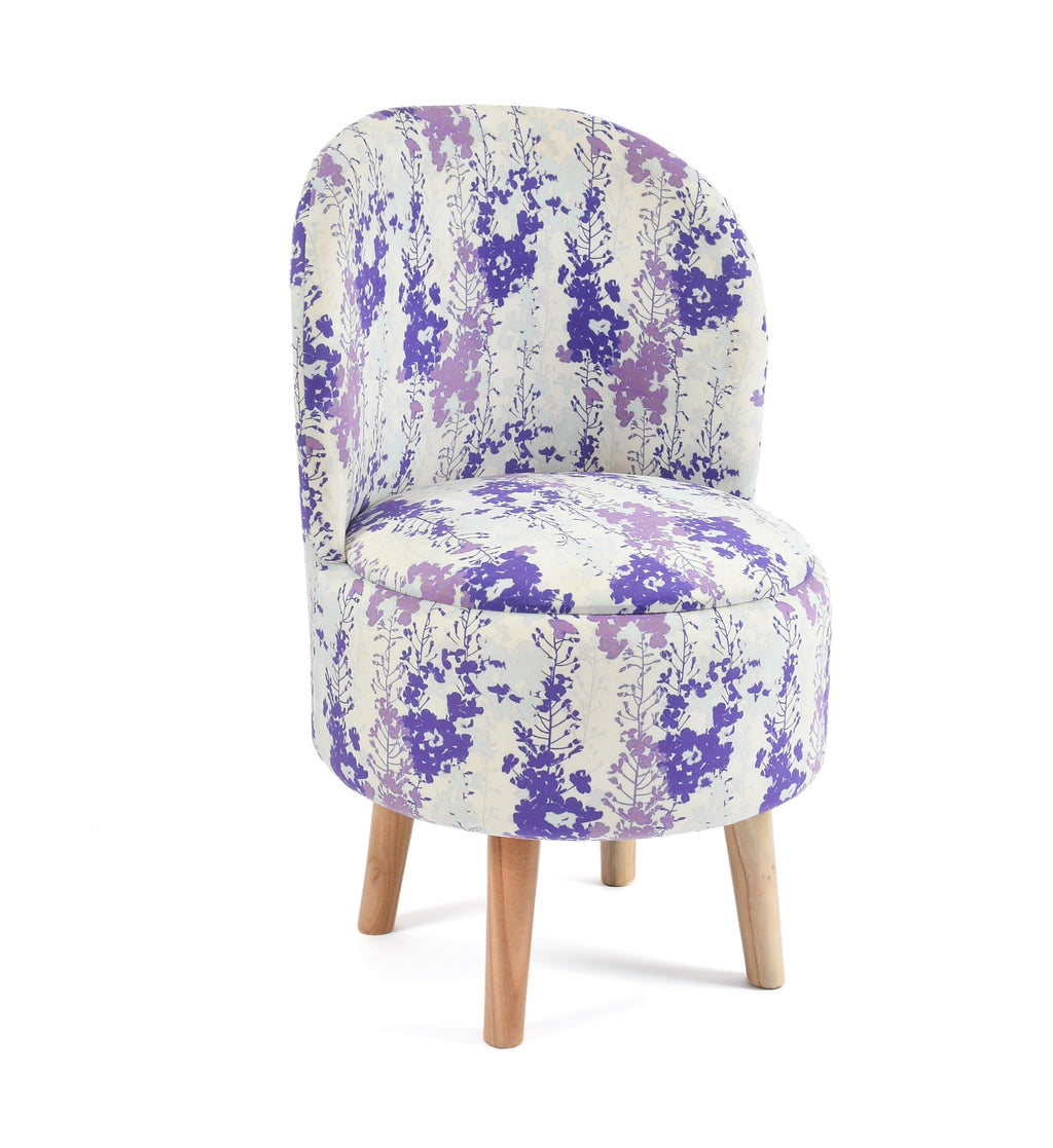 NACIA Velvet Printed Ottoman Chair | Dressing Table Chair for Bedroom Makeup Room Decor | Modern Upholstered Ottoman with Wooden Legs for Living Room & Home (18x18x32 Inches)