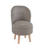 NACIA Velvet Printed Ottoman Chair | Dressing Table Chair for Bedroom Makeup Room Decor | Modern Upholstered Ottoman with Wooden Legs for Living Room & Home (18x18x32 Inches)