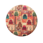 NACIA Printed Ottoman Stool for Living Room | Wooden Pouffe for Sitting and Footrest | Furniture for Home Decor