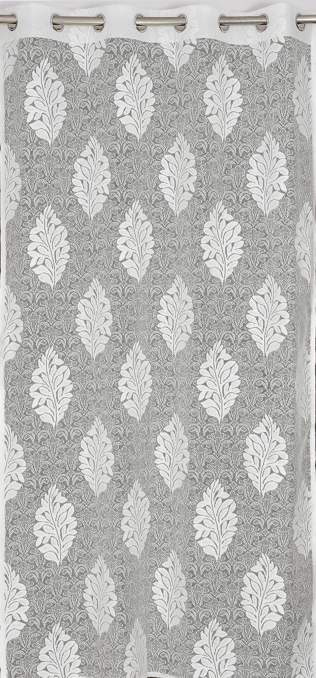 NACIA Heavy Polyester Net Semi Sheer Curtains for Door | Floral Design Grommet Curtains | Semi Transparent Window Drapes for Living Room Bedroom Home Décor