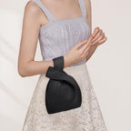 NACIA® Handbag for Women Wristlet Knitted Hand Bag for Shopping Tote Bag Knot Pouch foldable Tote Purse for Wrist small Knitted Sleeve Tote Handle Bag Wristlet Pouch Purse for Women, Cream
