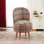 NACIA Velvet Printed Ottoman Chair | Dressing Table Chair for Bedroom Makeup Room Decor | Modern Upholstered Ottoman with Wooden Legs for Living Room & Home (18x18x32 Inches)
