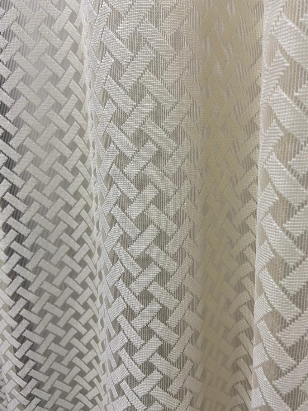 NACIA Criss Cross Net Semi Sheer Curtains | Geometric Door Curtains with Eyelet Rings | Light Filtering Polyester Curtains for Living Room and Bedroom
