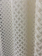 NACIA Criss Cross Net Semi Sheer Curtains | Geometric Door Curtains with Eyelet Rings | Light Filtering Polyester Curtains for Living Room and Bedroom