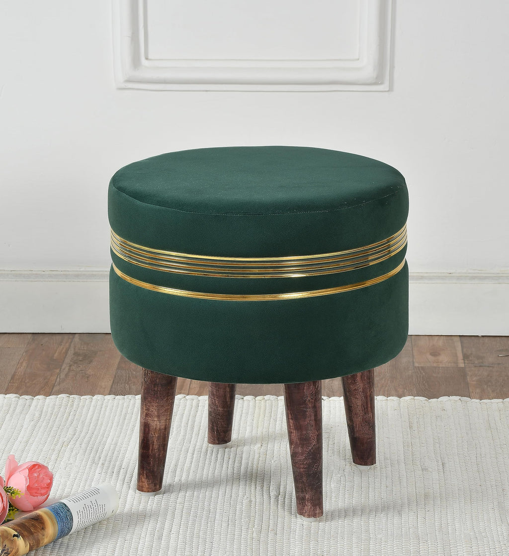 NACIA Wooden Ottoman Stool for Living Room, Ottoman pouffes for Sitting, Puffy Chair Bench for Home Decor, Ottoman & Stools, Footrest Pouf Foot Stool for Office Room Décor