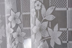NACIA Heavy Polyester Net Semi Sheer Curtains for Door | Floral Design Grommet Curtains | Semi Transparent Window Drapes for Living Room Bedroom Home Décor