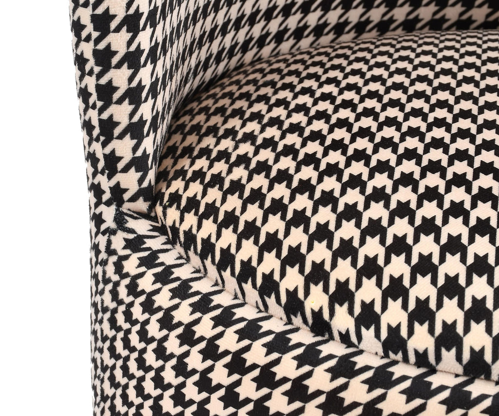 NACIA Velvet Printed Ottoman Chair | Dressing Table Chair for Bedroom Makeup Room Decor | Modern Upholstered Ottoman with Wooden Legs for Living Room & Home (18x18x32 Inches)