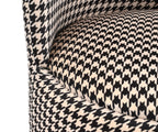 NACIA Velvet Printed Ottoman Chair | Dressing Table Chair for Bedroom Makeup Room Decor | Modern Upholstered Ottoman with Wooden Legs for Living Room & Home (18x18x32 Inches)