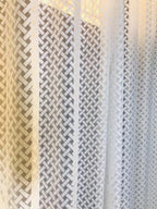 NACIA Criss Cross Net Semi Sheer Curtains | Geometric Door Curtains with Eyelet Rings | Light Filtering Polyester Curtains for Living Room and Bedroom