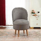 NACIA Velvet Printed Ottoman Chair | Dressing Table Chair for Bedroom Makeup Room Decor | Modern Upholstered Ottoman with Wooden Legs for Living Room & Home (18x18x32 Inches)