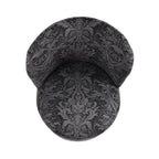 NACIA Velvet Printed Ottoman Chair with Stool Combo | Dressing Table Chair for Bedroom Makeup Room Decor | Modern Upholstered Ottoman with Wooden Legs for Living Room & Home