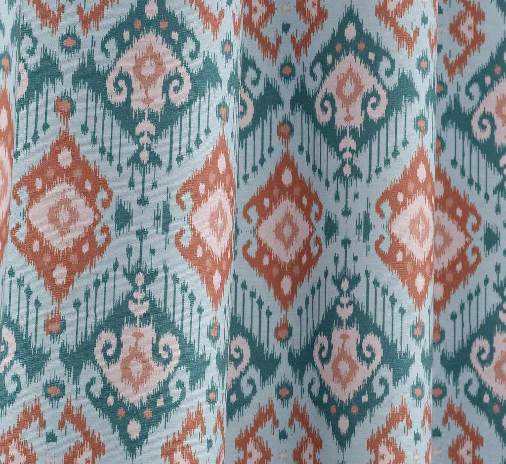 NACIA Cotton Room Darkening Printed Eyelet Curtains for Door, Long Door and Window | Geometric Printed Curtain Panel for Living Room and Bedroom | Grommet Window Drapes