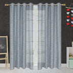 NACIA Heavy Polyester Net Semi Sheer Curtains for Door | Floral Design Grommet Curtains | Semi Transparent Window Drapes for Living Room Bedroom Home Décor