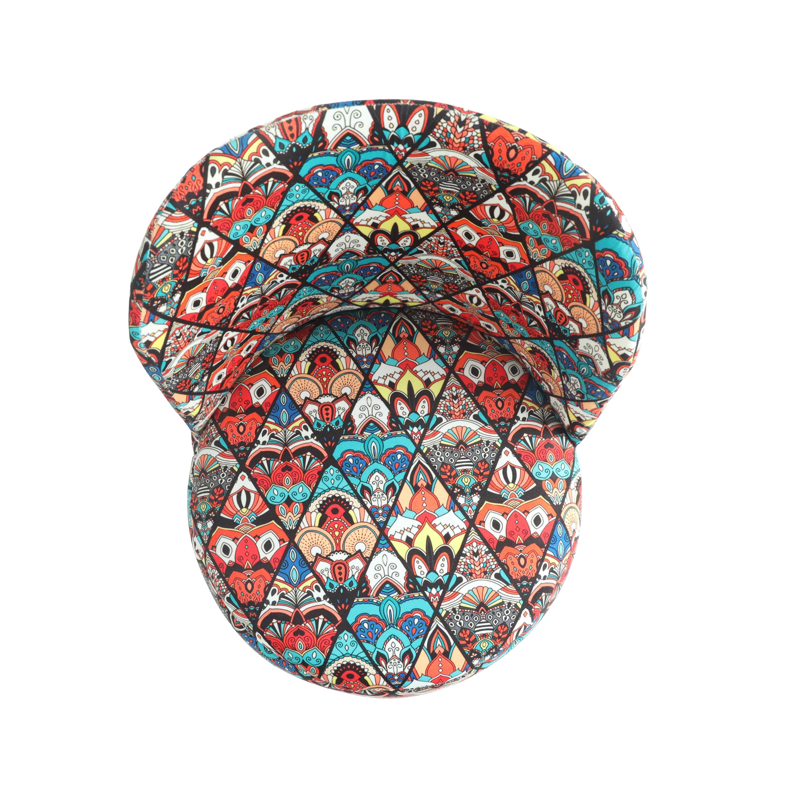 NACIA Velvet Printed Ottoman Chair | Dressing Table Chair for Bedroom Makeup Room Decor | Modern Upholstered Ottoman with Wooden Legs for Living Room & Home (18x18x32 Inches)