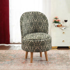 NACIA Velvet Printed Ottoman Chair | Dressing Table Chair for Bedroom Makeup Room Decor | Modern Upholstered Ottoman with Wooden Legs for Living Room & Home (18x18x32 Inches)