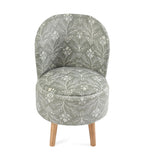 NACIA Velvet Printed Ottoman Chair | Dressing Table Chair for Bedroom Makeup Room Decor | Modern Upholstered Ottoman with Wooden Legs for Living Room & Home (18x18x32 Inches)