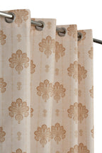 NACIA Cotton Room Darkening Printed Eyelet Curtains for Door, Long Door and Window | Geometric Printed Curtain Panel for Living Room and Bedroom | Grommet Window Drapes