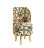 NACIA Velvet Printed Ottoman Chair | Dressing Table Chair for Bedroom Makeup Room Decor | Modern Upholstered Ottoman with Wooden Legs for Living Room & Home (18x18x32 Inches)