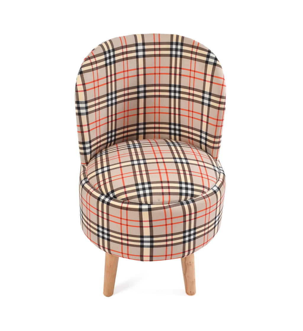 NACIA Velvet Printed Ottoman Chair | Dressing Table Chair for Bedroom Makeup Room Decor | Modern Upholstered Ottoman with Wooden Legs for Living Room & Home (18x18x32 Inches)