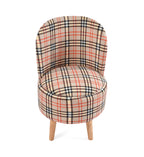 NACIA Velvet Printed Ottoman Chair | Dressing Table Chair for Bedroom Makeup Room Decor | Modern Upholstered Ottoman with Wooden Legs for Living Room & Home (18x18x32 Inches)