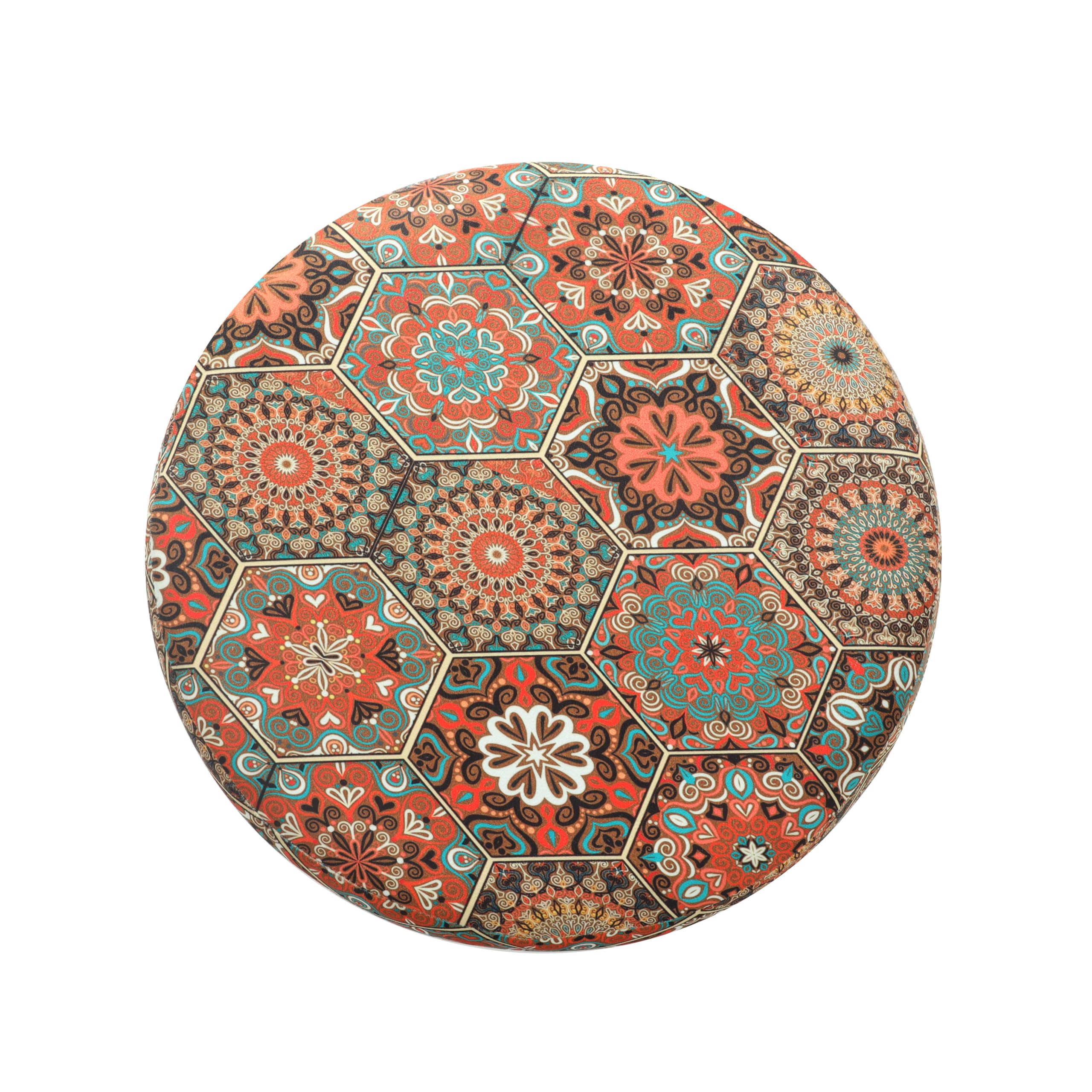 NACIA Velvet Printed Ottoman Chair with Stool Combo | Dressing Table Chair for Bedroom Makeup Room Decor | Modern Upholstered Ottoman with Wooden Legs for Living Room & Home