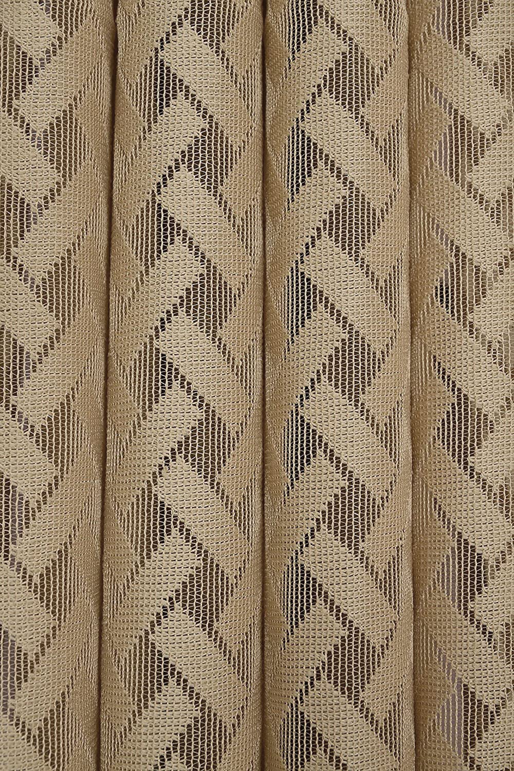 NACIA Criss Cross Net Semi Sheer Curtains | Geometric Door Curtains with Eyelet Rings | Light Filtering Polyester Curtains for Living Room and Bedroom