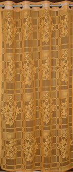 NACIA Heavy Polyester Net Semi Sheer Curtains for Door | Floral Design Grommet Curtains | Semi Transparent Window Drapes for Living Room Bedroom Home Décor