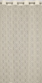 NACIA Heavy Polyester Net Semi Sheer Curtains for Door | Geometric Design Grommet Curtains | Semi Transparent Window Drapes for Living Room Bedroom Home Décor