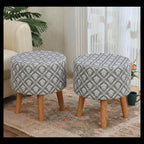 NACIA Elegant Ottoman Stool - Soft Cushioned Top for Seating & Footrest - Space-Saving, Stylish Design for Living Room, Bedroom & Office Spaces