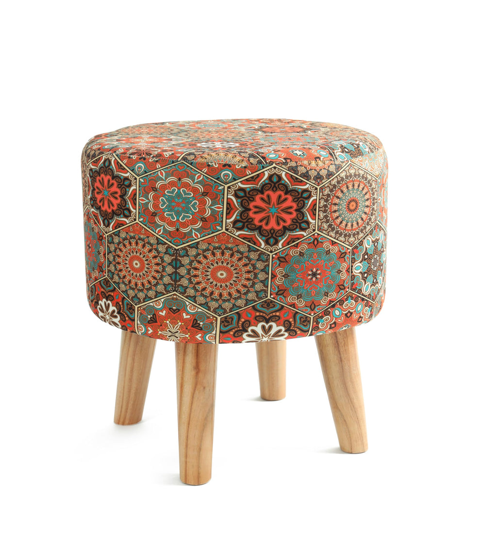NACIA Elegant Ottoman Stool - Soft Cushioned Top for Seating & Footrest - Space-Saving, Stylish Design for Living Room, Bedroom & Office Spaces