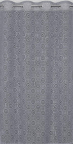 NACIA Heavy Polyester Net Semi Sheer Curtains for Door | Geometric Design Grommet Curtains | Semi Transparent Window Drapes for Living Room Bedroom Home Décor