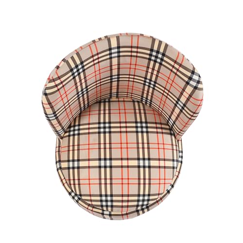 NACIA Velvet Printed Ottoman Chair with Stool Combo | Dressing Table Chair for Bedroom Makeup Room Decor | Modern Upholstered Ottoman with Wooden Legs for Living Room & Home