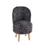 NACIA Velvet Printed Ottoman Chair with Stool Combo | Dressing Table Chair for Bedroom Makeup Room Decor | Modern Upholstered Ottoman with Wooden Legs for Living Room & Home
