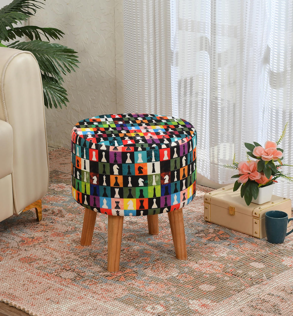 NACIA Elegant Ottoman Stool - Soft Cushioned Top for Seating & Footrest - Space-Saving, Stylish Design for Living Room, Bedroom & Office Spaces