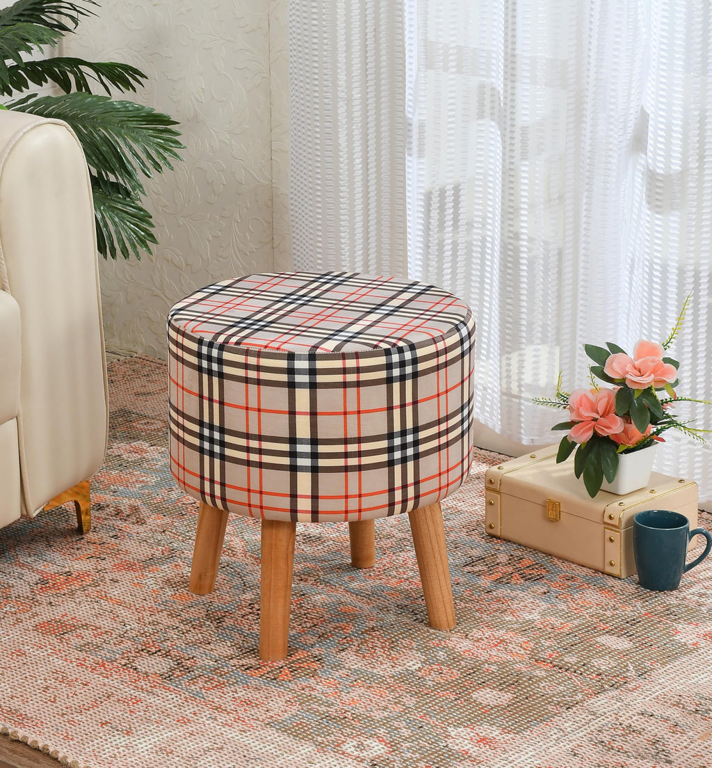 NACIA Elegant Ottoman Stool - Soft Cushioned Top for Seating & Footrest - Space-Saving, Stylish Design for Living Room, Bedroom & Office Spaces